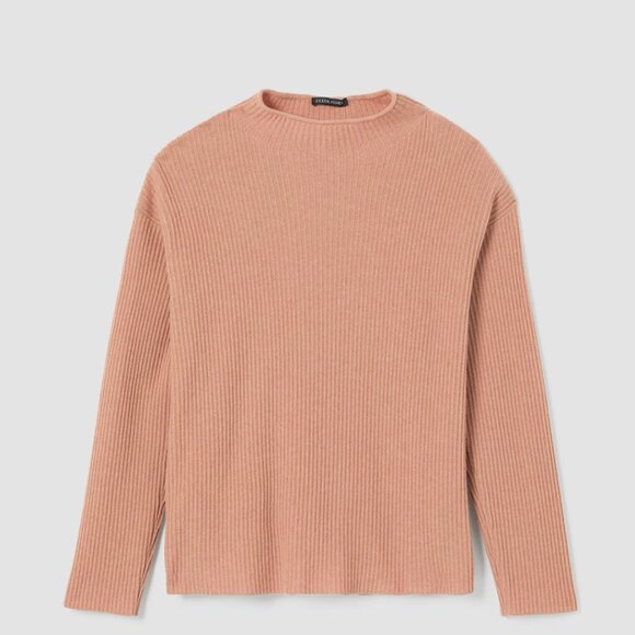 Eileen Fisher Sweaters - Italian Cashmere Funnel Neck Top, L